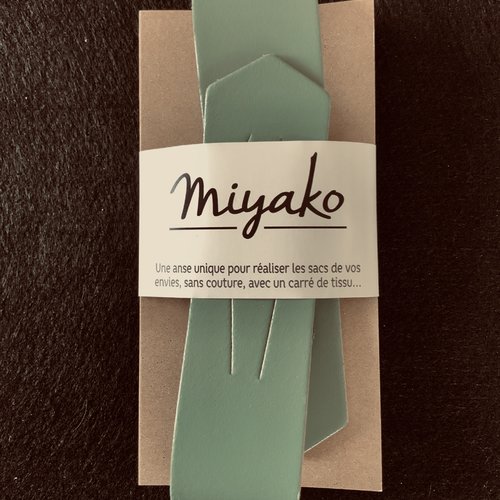 Anse de sac sans couture miyako en cuir  vert tilleul céladon 12