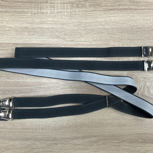 Bretelles unies coloris gris anthracite mixte fabrication française