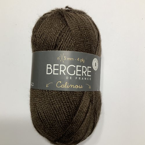 Laine calinou terre 10052 marron bergère de france laine layette
