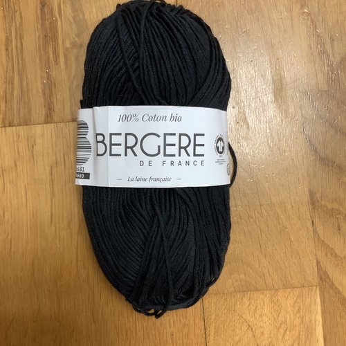 Coton 100% coton bio bergère de france noir 10680