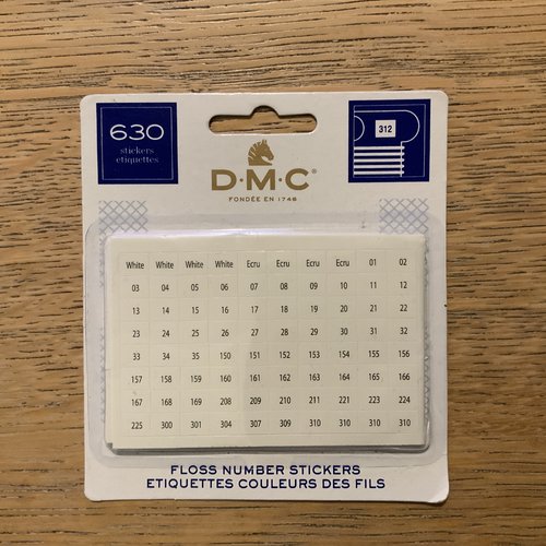 630 stickers étiquettes autocollantes numéros couleurs des fils dmc