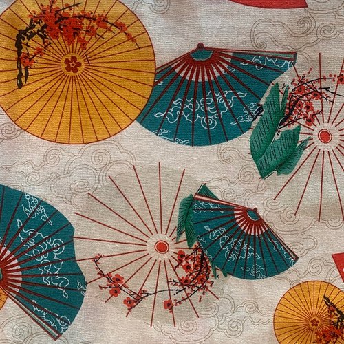Tissu japonais éventails et ombrelles