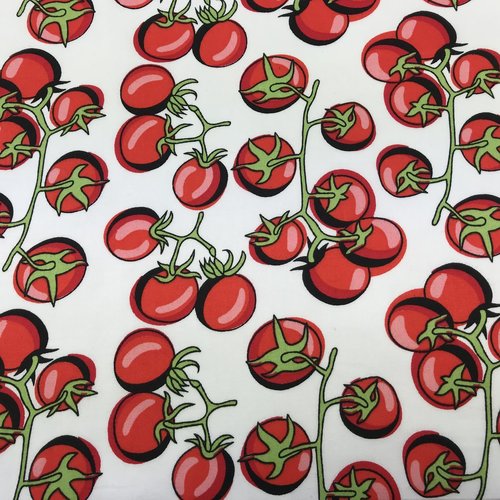 Tissu tomates cerises 100% coton