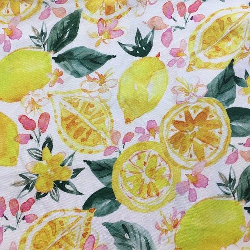 Tissu coton stoffabrics fruit punch citron