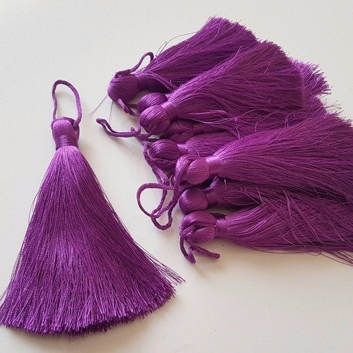 10  gros pompon violet 70 mm couture artisanat pompon très fourni très dense b5