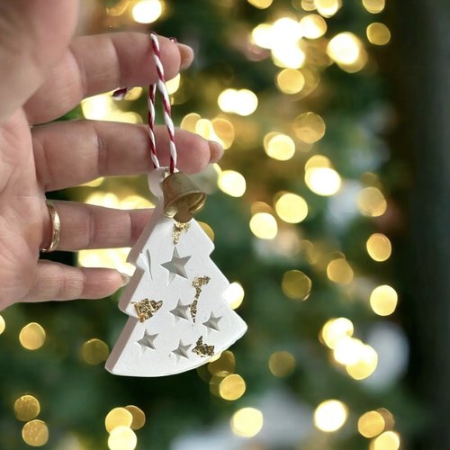 Moule silicone sapin de noel étoiles suspension pour pâte polymère fimo plâtre wepam cire argile savon k120 6f40