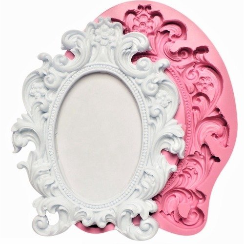Moule en silicone cadre 21cm ovale photo miroir fleur pour pâte polymère fimo plâtre wepam argile savon résine cire k062 6e510