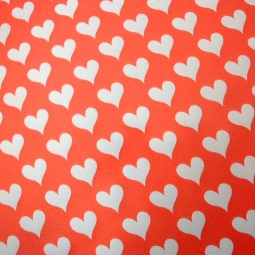 100 emballages pochettes cadeaux 10cm coeur blanc sur fond rouge avec rabat à ruban adhésif raf c5 b