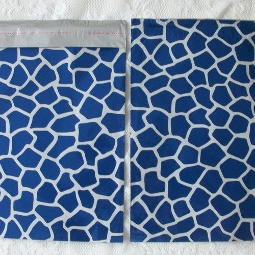 100 emballages pochettes cadeaux 22cm bleu métallisé décor tortue argenté sachets avec rabat à ruban adhésif raf c5 a