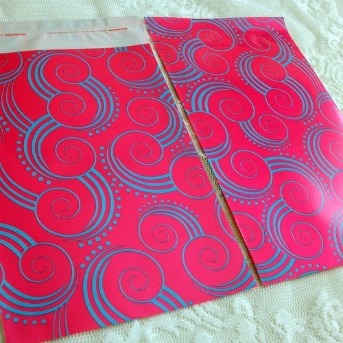 100 emballages pochettes cadeaux 22cm rose décor nuage sachets avec rabat à ruban adhésif raf c5 a