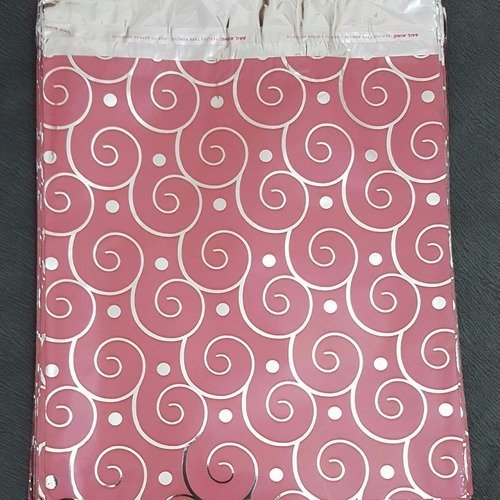 100 emballages pochettes cadeaux 21x19cm rose métallisé nuage argenté sachets avec rabat à ruban adhésif b58