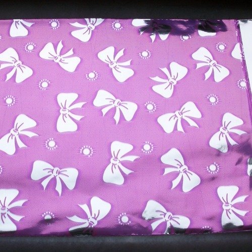 100 emballages pochettes cadeaux 21x19cm violet métallisé noeuds argenté sachets avec rabat à ruban adhésif