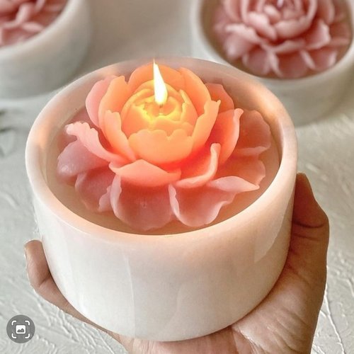 Moule silicone fleur pivoine 3d lotus 12cm pour résine plâtre argile argile cire savon polyester ciment k023 6e338