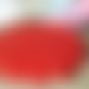 100 tulle voile à dragées 22cm rouge avec effet flocon de neige et paillette nacré contours ondulés baptême mariage
