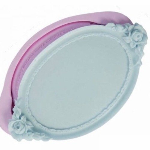 Grand moule silicone plateau décor fleurs roses pour plâtre résine polyester argile k351