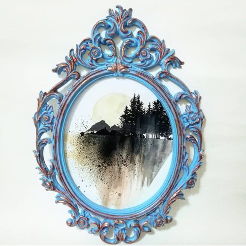 Grand moule silicone cadre photo miroir 40cm intérieur plein fleur baroque pour fimo plâtre argile résine savon polyester k004 8e1350
