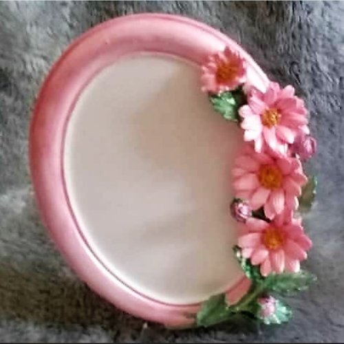 Moule silicone cadre photo 21cm déco fleurs pour plâtre résine polyester ciment k916