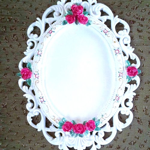 Moule silicone cadre miroir 34cm déco rose baroque pour pâte polymère fimo plâtre wepam porcelaine argile cire savon résine k019 8e1950