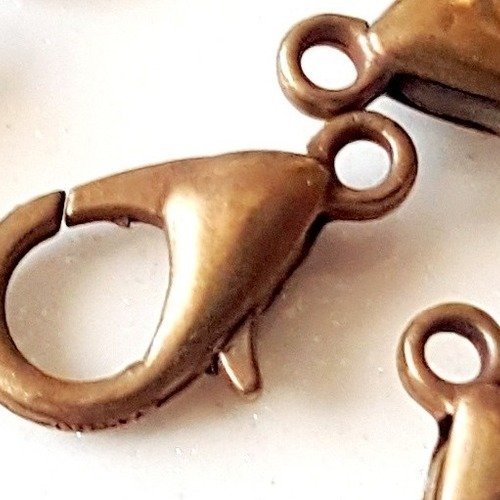50 fermoirs mousquetons en métal bronzé apprêt pour la fabrication de bijoux collier bracelet a18