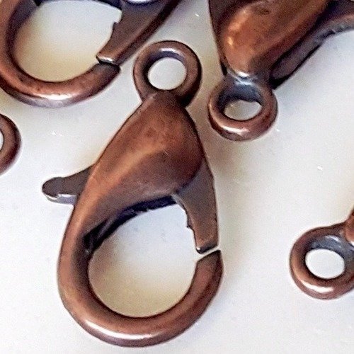 50 fermoirs mousquetons en métal cuivré apprêt pour la fabrication de bijoux collier bracelet a18