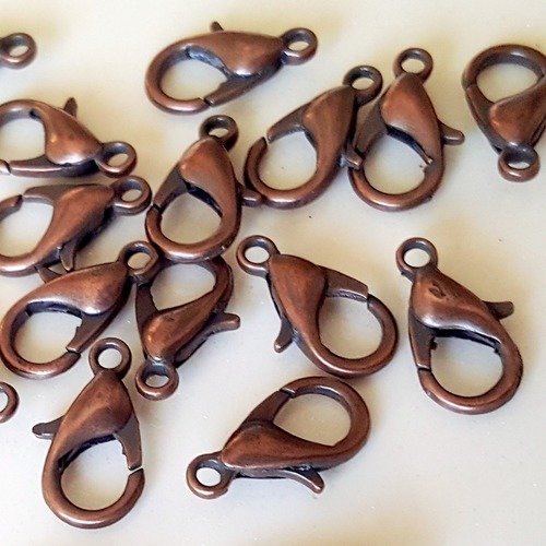 100 fermoirs mousquetons en métal cuivré apprêt pour la fabrication de bijoux collier bracelet a18