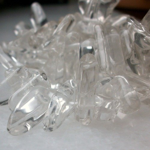 10 perles chips quartz crystal 10 à 21mm pierre naturelle
