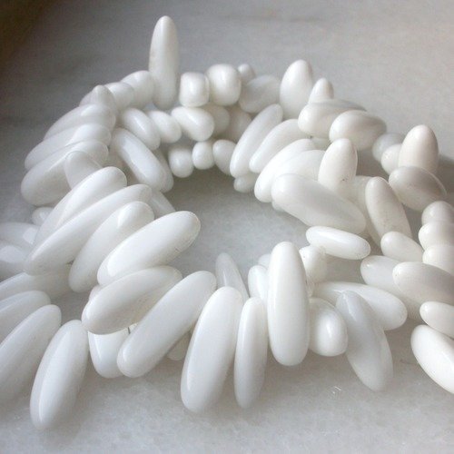 Lot de 10 perles chips d onyx blanc 10 à 21mm pierre naturelle semi précieuse gemme a36