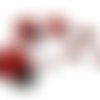 7 coccinelles rouge en bois peint 18mm à 41mm cabochon avec autocollant double face scrapbooking b30