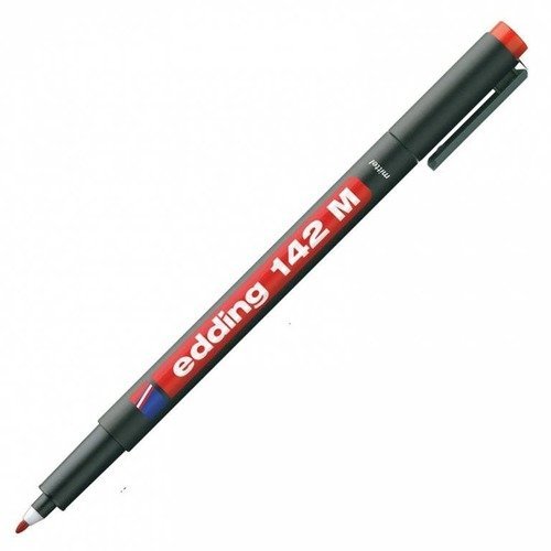 1 stylos marqueur feutre indélébile rouge 142m pointe 1mm à encre permanente edding pour rétroprojection cd dvd verre plastique edding