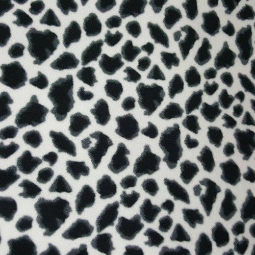 1 coupon tissu polaire motifs guépard noir et blanc 40cmx40cm pour coussin décor