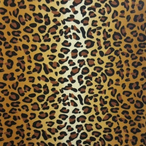 1 coupon tissu polaire motifs léopard noir et marron 40cmx40cm pour coussin décor