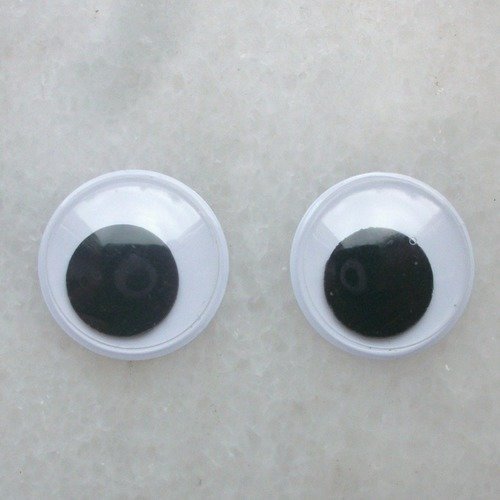 6 yeux mobiles de 15mm de diamètre oeil rond noir et blanc à coller sur vos création scrapbooking loisirs b36