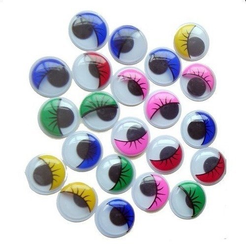 50 yeux mobiles de 10mm de diamètre oeil rond multicolore à coller sur vos création scrapbooking loisirs b36