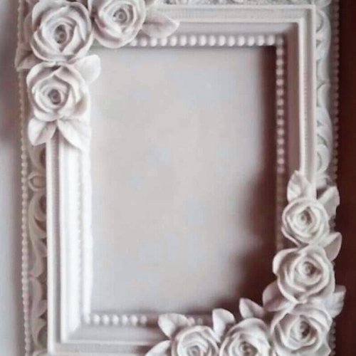 Moule silicone cadre photo miroir rectangle déco fleurs roses pour fimo plâtre savon résine wepam polyester argile k086 6e220