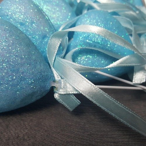 12 baguettes magique avec ruban satin à offrir amour coeur bleu paillettes brillant décoration mariage marque table g1