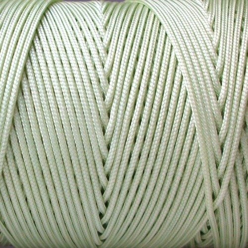 10 mètres de fil de nylon tressé vert claire 619 de 1mm de diamètre pour créations shamballa