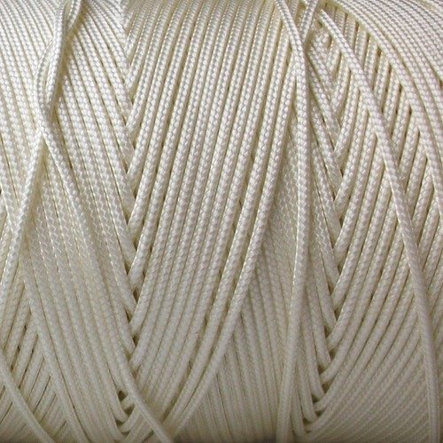 10 mètres de fil de nylon tressé crème 606 de 1mm de diamètre pour créations shamballa