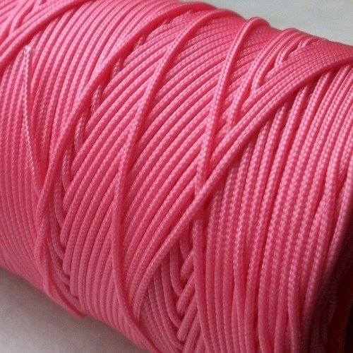 5 mètres de fil de nylon tressé rose de 1mm de diamètre pour créations shamballa