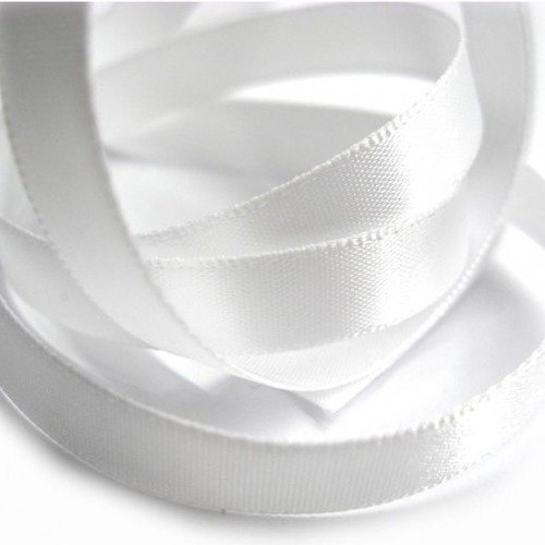 10 mètres de ruban largeur 10mm en tissu satin blanc pour décoration emballage couture a8