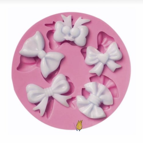 Moule silicone 5 mini noeud pour bougie pour fimo pâte polymère plâtre savon cire résine polyester k161 45b35