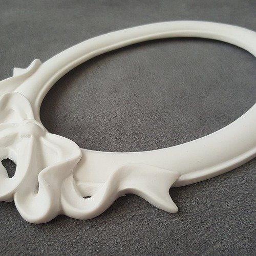 1 moule silicone cadre photo 18cm ovale nœuds ruban pour plâtre résine polyester k232 3f260