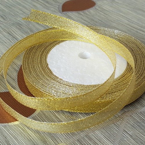 23 mètres de ruban doré largeur 10mm en tissu imitation fil d or  c29