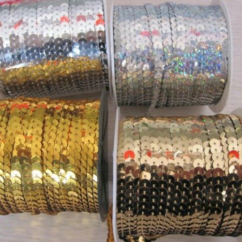 90 mètres de ruban sequins 6mm doré or scrapbooking décoration embellissement ka