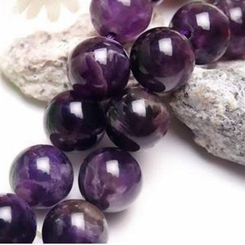 50 perles percé pierre fine améthyste 4mm gemme pierre naturelle semi précieuse a45