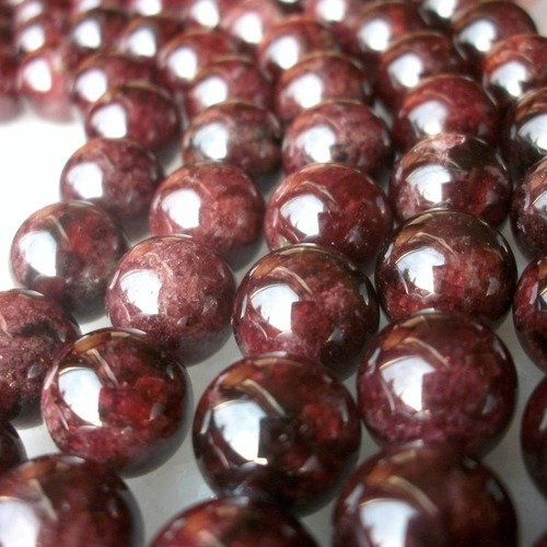 2 perles en pierre naturelle boule 6mm grenat gemme pierre naturelle semi précieuse 