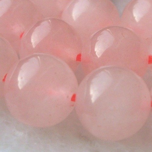 3 perles percé 8mm pierre fine quartz rose gemme pierre naturelle semi précieuse 