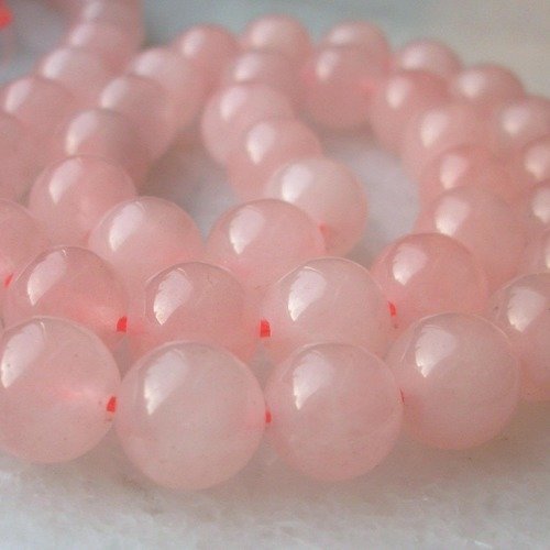 3 perles percé 10mm pierre fine quartz rose gemme pierre naturelle semi précieuse a42