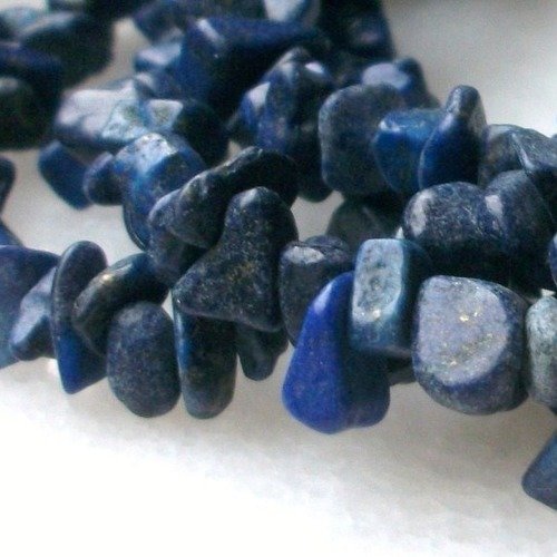 Enfilade fil de 80cm de perles pépite chips de lapis lazuli bleu ∞ pierre naturelle ∞ 5 à 10mm b63