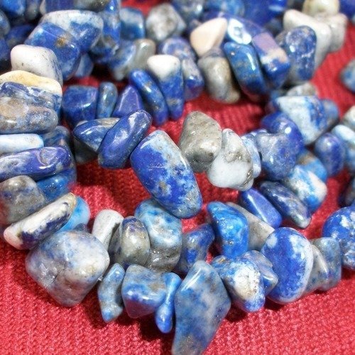 Enfilade fil de 80cm de perles pépite chips de sodalite bleu ∞ pierre naturelle semi précieuse gemme  ∞  5 à 10mm  ∞ b63