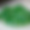 20 perles vert ab 6x5mm de bohème en verre à facettes transparente b56